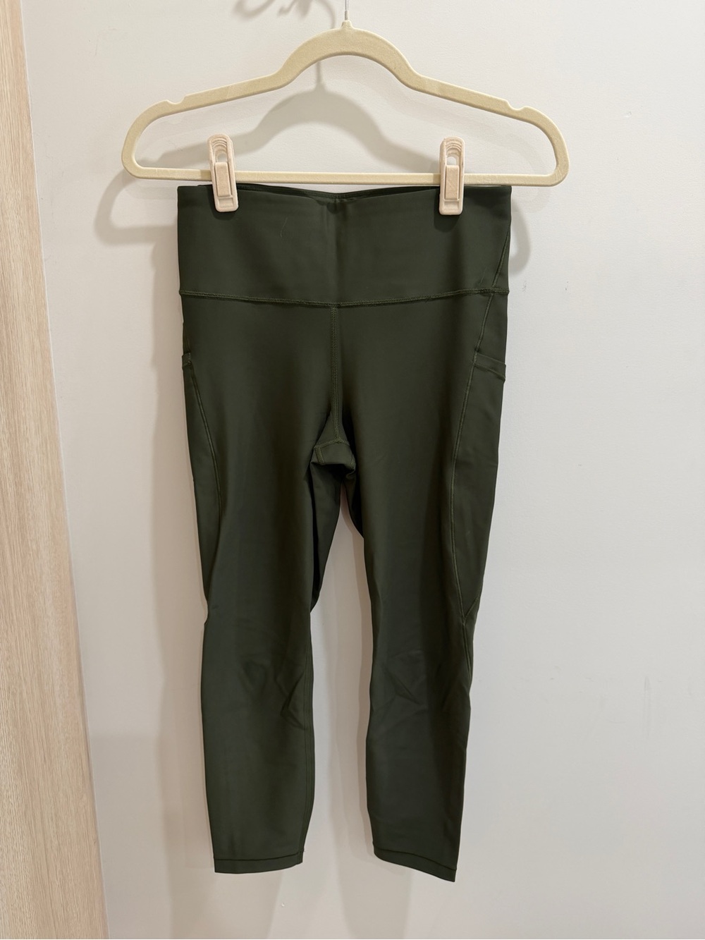 Athleta Olive Green 7/8 Tights with Hidden Pocket